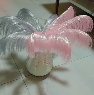 Ribbon Feather Flower With Vase