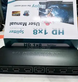 1x8 Hdmi Splitter 1080p Full Hd Support , 1 Input to 8 Outputs ,Hdcp