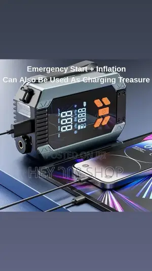 Multi Functional Car Jump Starter Air Compressor / የጎማ መንፊያ እና ጃምፐር