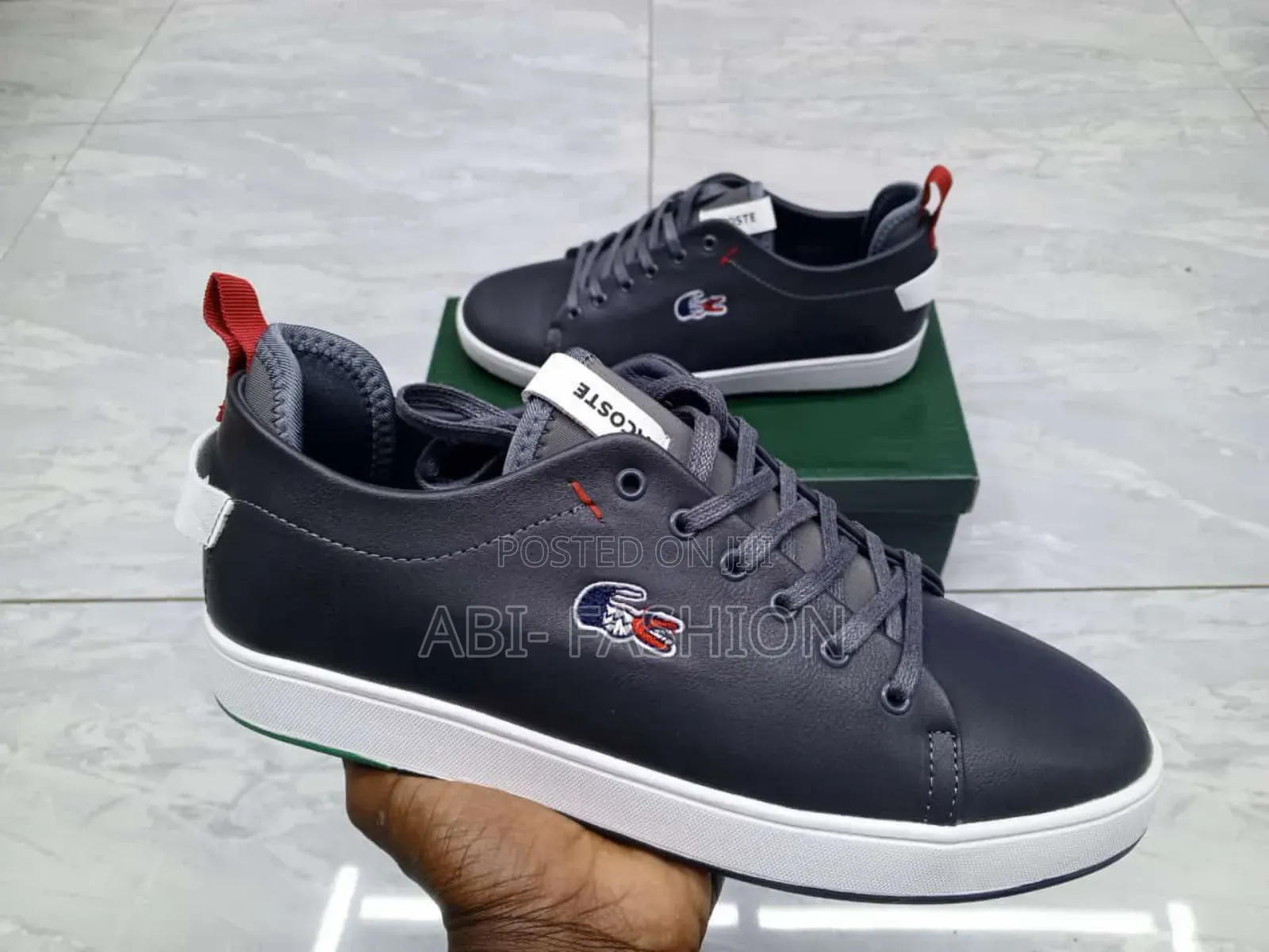 Lacoste Leather Black Sneakers Shoes