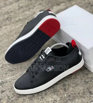 Lacoste Leather Black Sneakers Shoes
