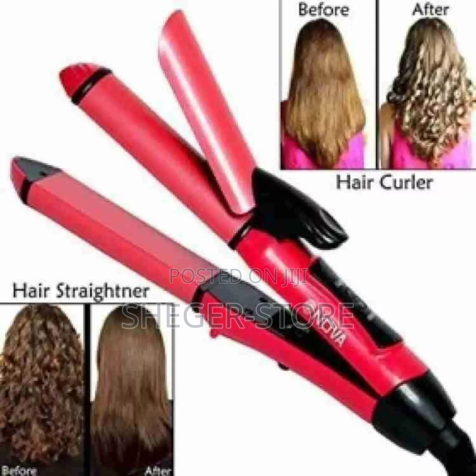 Orginal Nova 2 in 1 Hair Beauty Set (የፀጉር መተኮሻ እና ከርል መስሪያ)