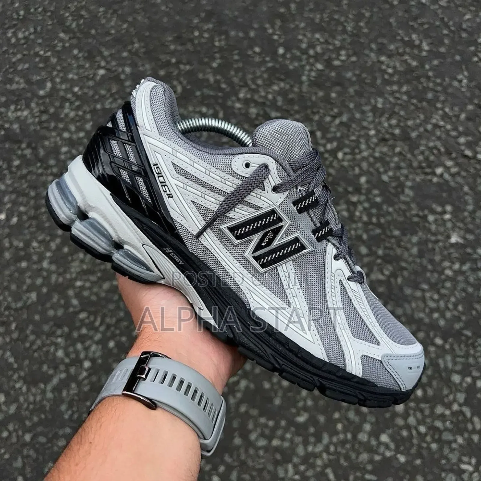 New Balance 1906r Sneaker in the Castlerock With Rain Cloud and Black