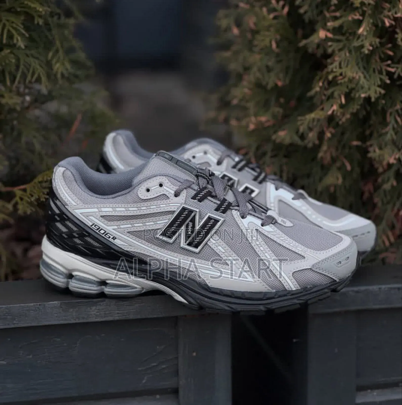 New Balance 1906r Sneaker in the Castlerock With Rain Cloud and Black